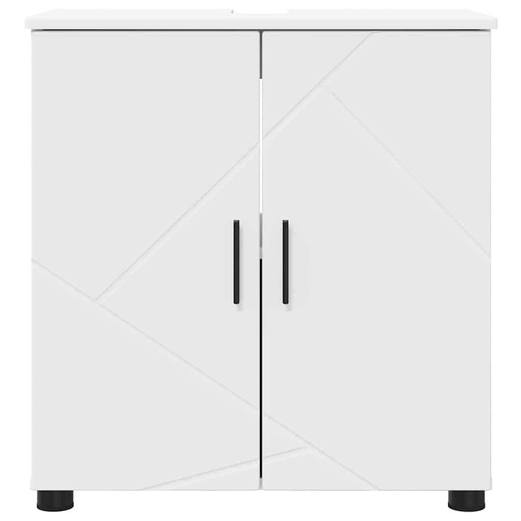 Badkamer Kast Wit 61 x 35 x 64 cm Bewerkt hout & Metaal is nu te koop bij PeponiXL, paradijselijk wonen!