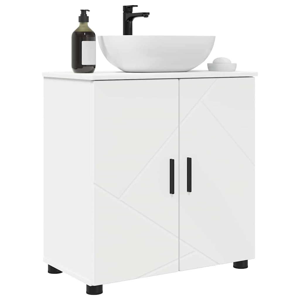 Badkamer Kast Wit 61 x 35 x 64 cm Bewerkt hout & Metaal is nu te koop bij PeponiXL, paradijselijk wonen!