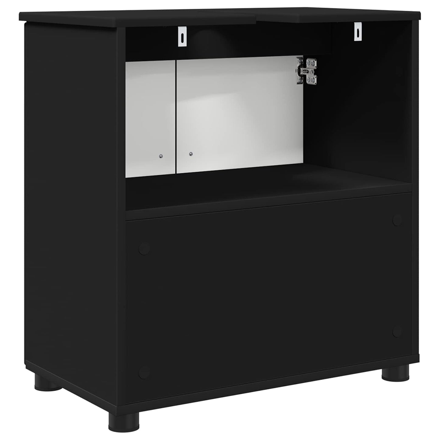 Badkamer Kast Zwart 61 x 35 x 64 cm Bewerkt hout & Metaal is nu te koop bij PeponiXL, paradijselijk wonen!