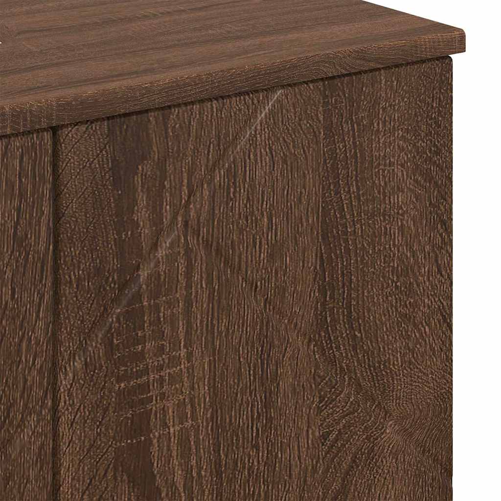 Badkamer Kast Bruin Eiken 61 x 35 x 64 cm Bewerkt hout & Metaal is nu te koop bij PeponiXL, paradijselijk wonen!