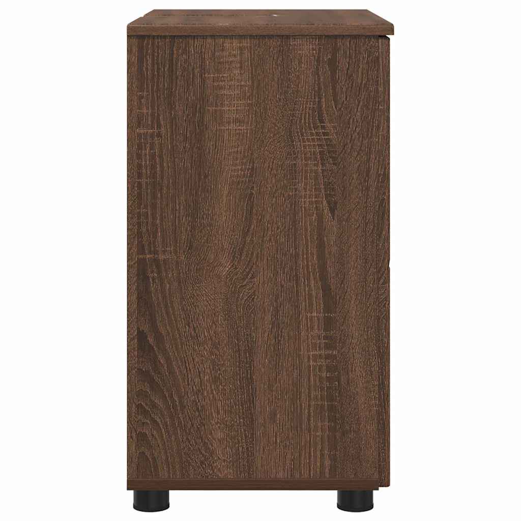 Badkamer Kast Bruin Eiken 61 x 35 x 64 cm Bewerkt hout & Metaal is nu te koop bij PeponiXL, paradijselijk wonen!