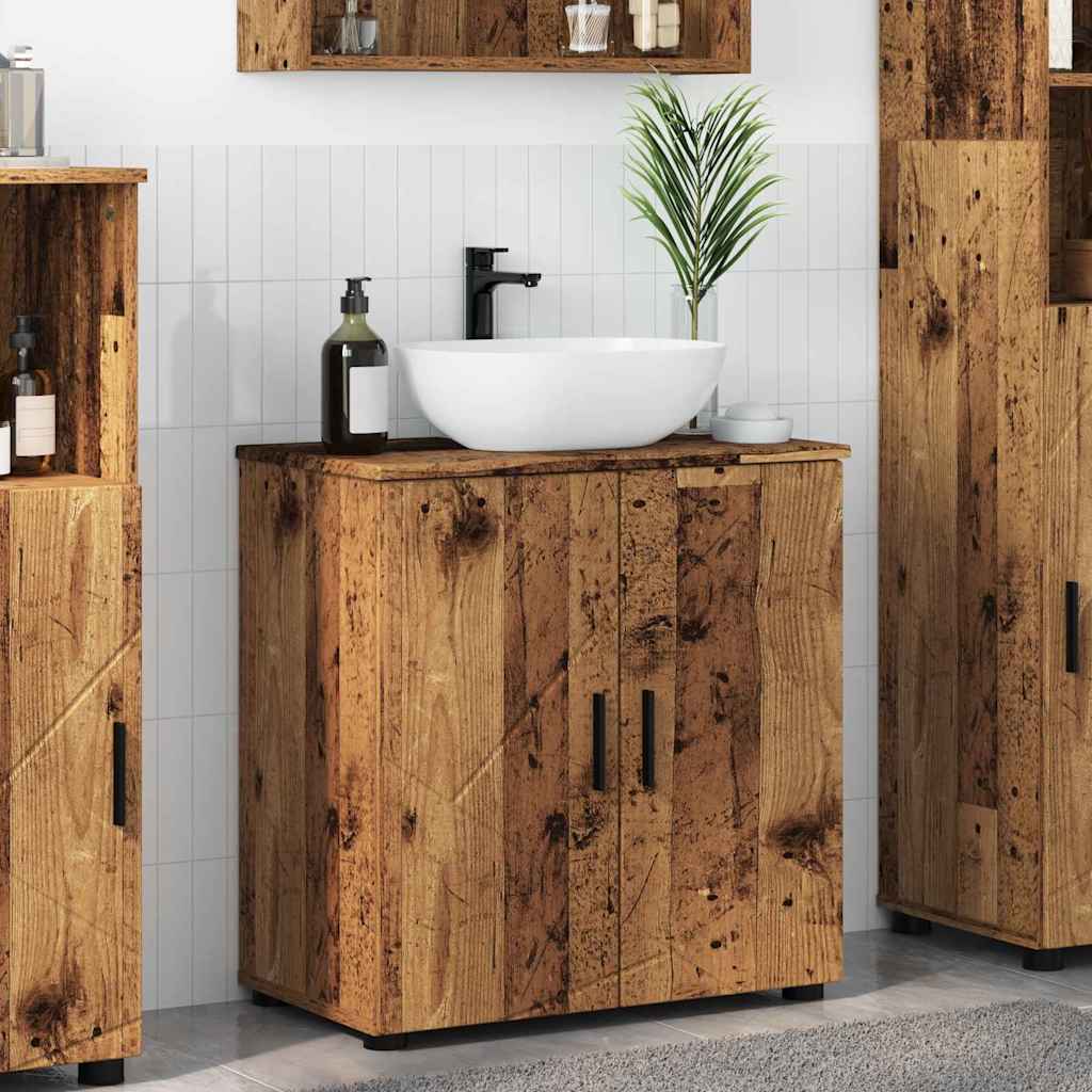 Badkamer Kast Oud Hout 61 x 35 x 64 cm Bewerkt hout & Metaal is nu te koop bij PeponiXL, paradijselijk wonen!