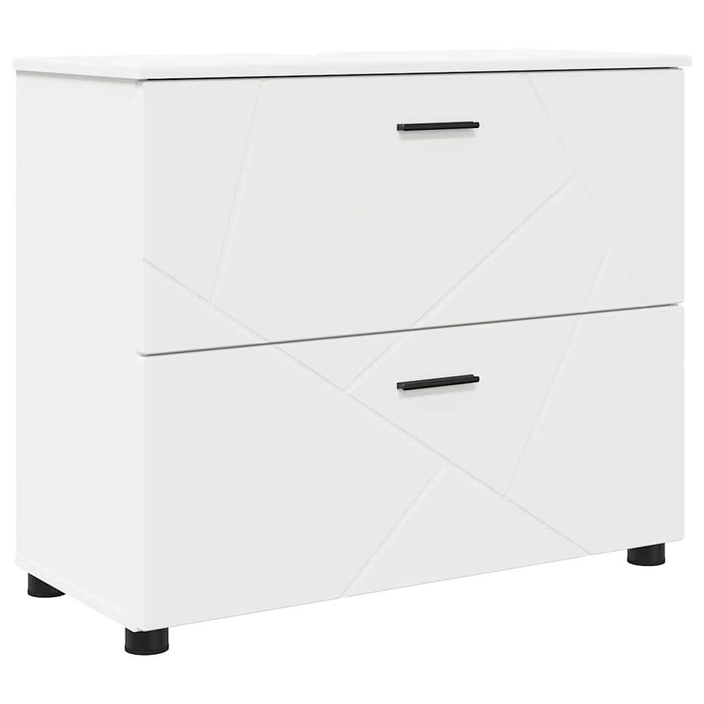 Badkamer Kast Wit 76,5 x 35 x 64 cm Bewerkt hout & Metaal is nu te koop bij PeponiXL, paradijselijk wonen!
