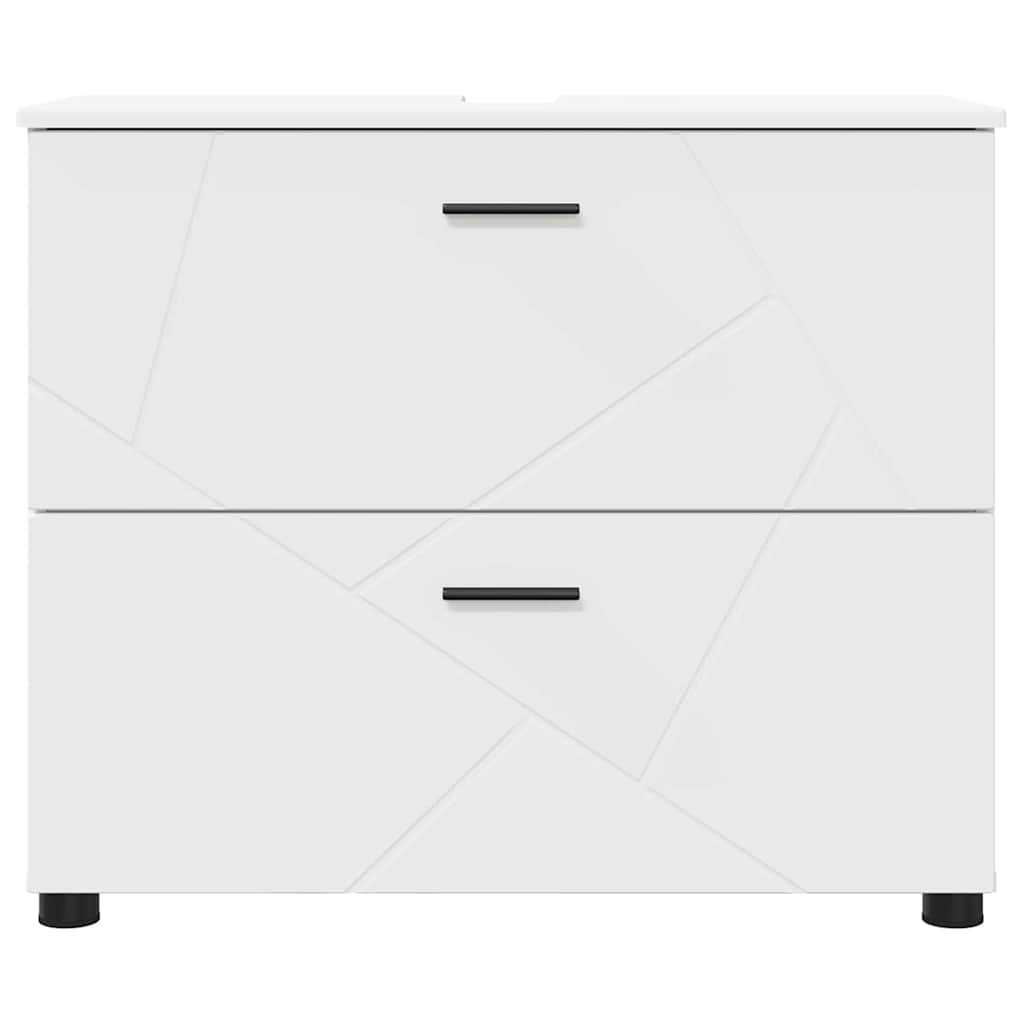 Badkamer Kast Wit 76,5 x 35 x 64 cm Bewerkt hout & Metaal is nu te koop bij PeponiXL, paradijselijk wonen!