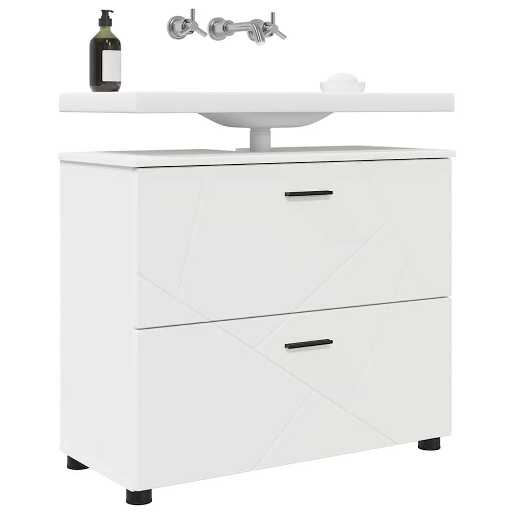 Badkamer Kast Wit 76,5 x 35 x 64 cm Bewerkt hout & Metaal is nu te koop bij PeponiXL, paradijselijk wonen!