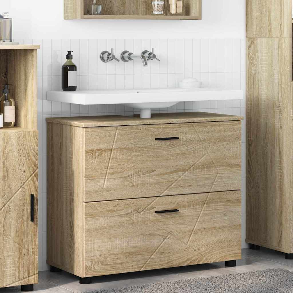 Badkamer Kast met lade Sonoma Eiken 76,5 x 35 x 64 cm is nu te koop bij PeponiXL, paradijselijk wonen!