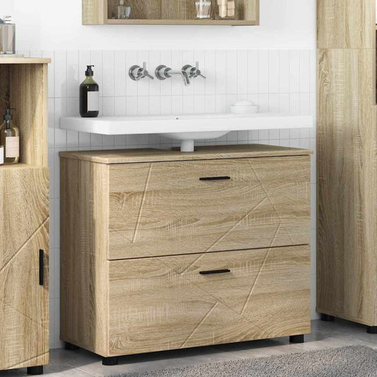 Badkamer Kast met lade Sonoma Eiken 76,5 x 35 x 64 cm is nu te koop bij PeponiXL, paradijselijk wonen!