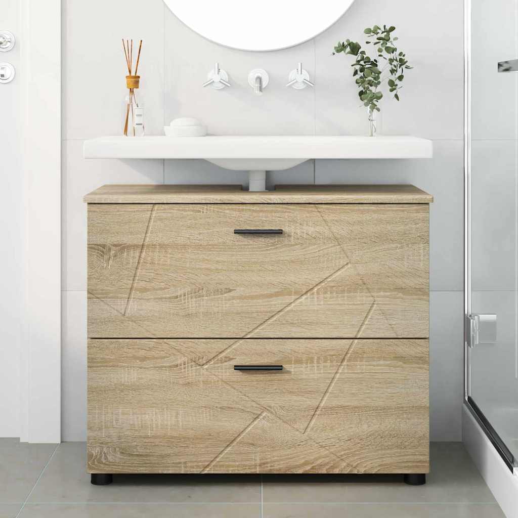 Badkamer Kast met lade Sonoma Eiken 76,5 x 35 x 64 cm is nu te koop bij PeponiXL, paradijselijk wonen!