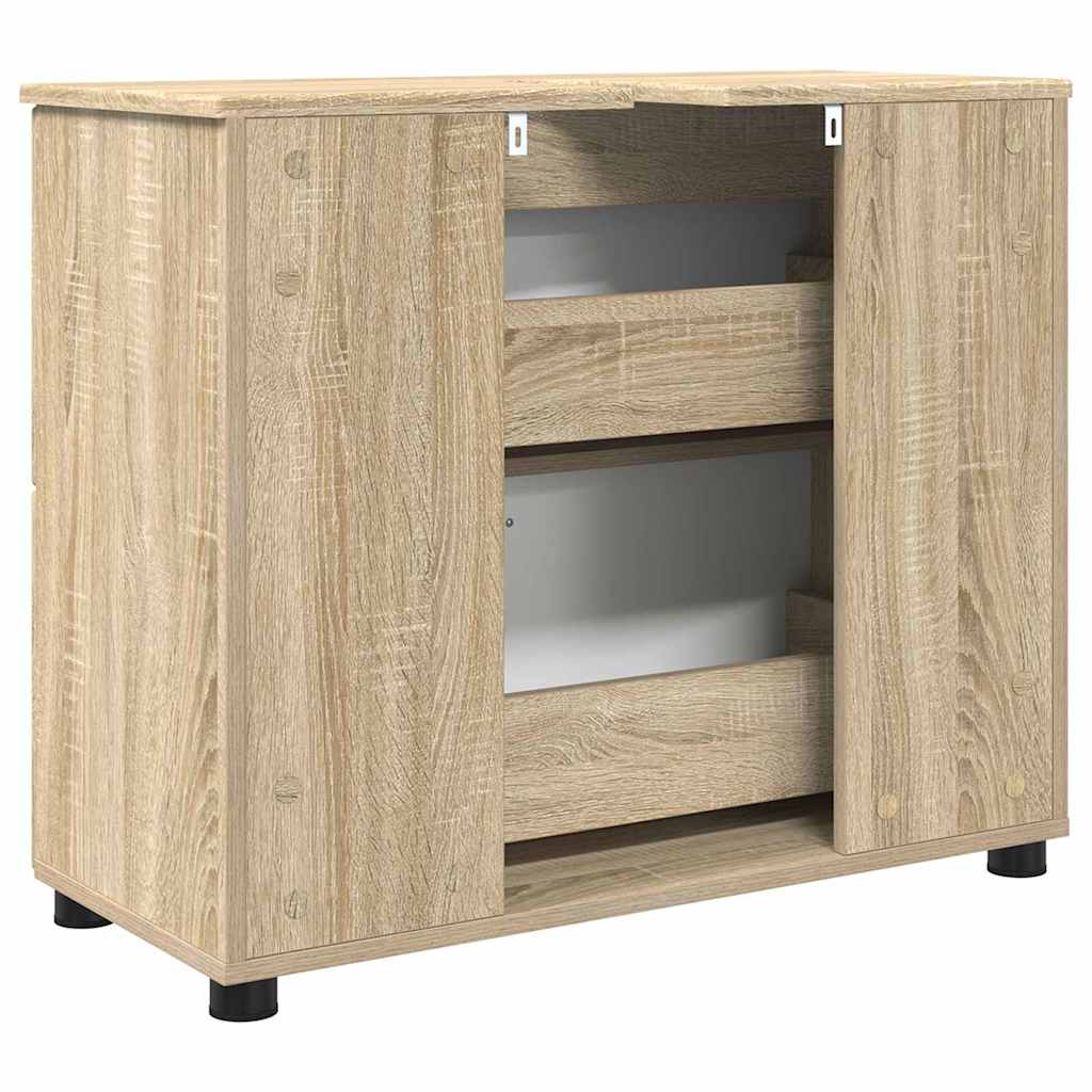 Badkamer Kast met lade Sonoma Eiken 76,5 x 35 x 64 cm is nu te koop bij PeponiXL, paradijselijk wonen!