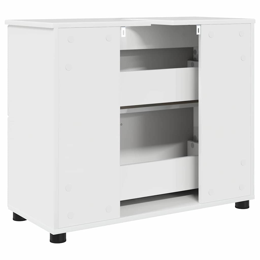 Badkamer Kast met lade Hoogglans wit 76,5 x 35 x 64 cm is nu te koop bij PeponiXL, paradijselijk wonen!