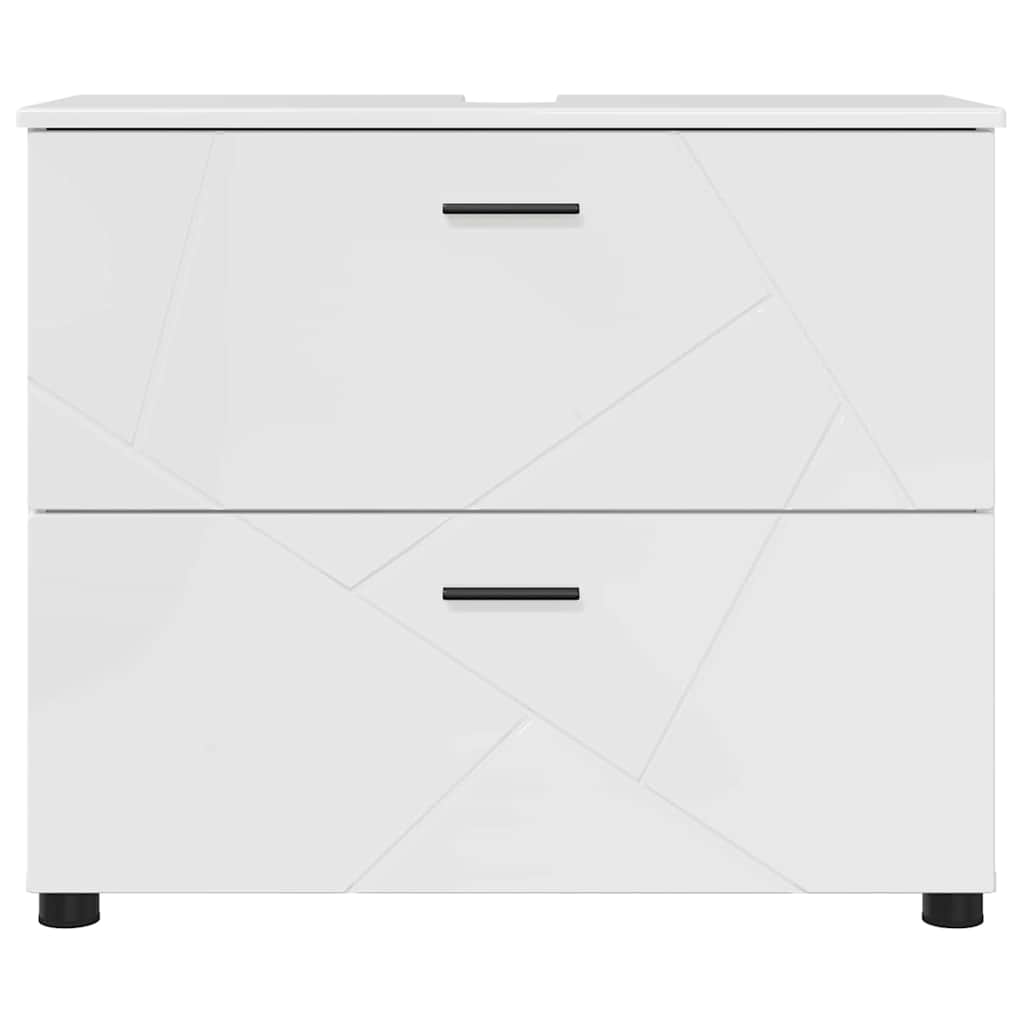 Badkamer Kast met lade Hoogglans wit 76,5 x 35 x 64 cm is nu te koop bij PeponiXL, paradijselijk wonen!