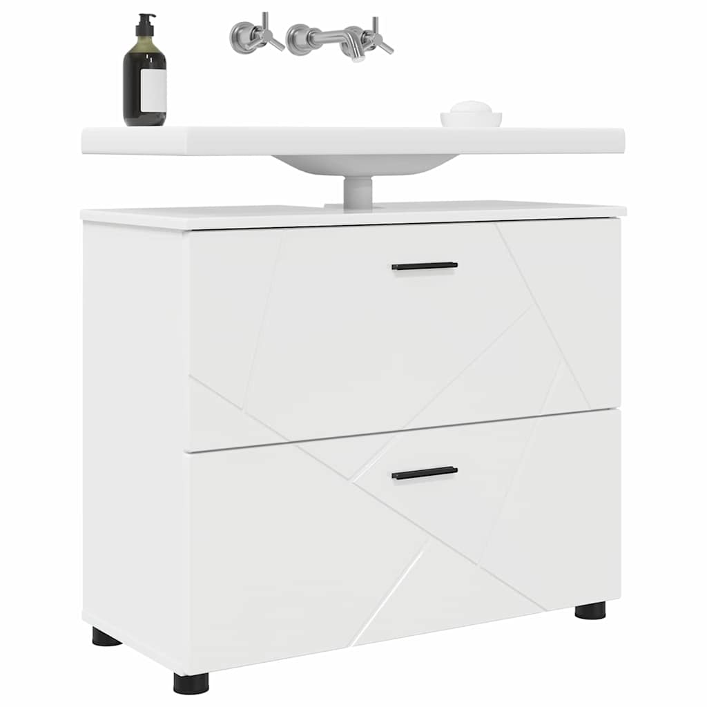 Badkamer Kast met lade Hoogglans wit 76,5 x 35 x 64 cm is nu te koop bij PeponiXL, paradijselijk wonen!