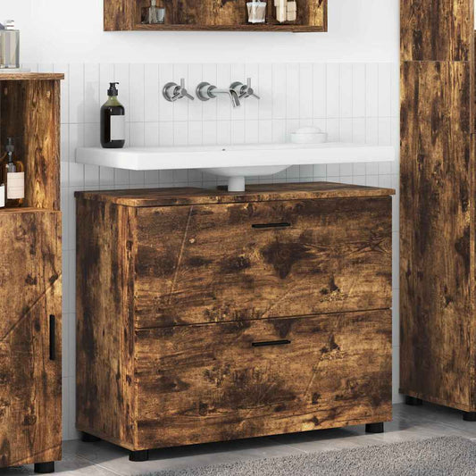 Badkamer Kast met lade Gerookt eiken 76,5 x 35 x 64 cm is nu te koop bij PeponiXL, paradijselijk wonen!