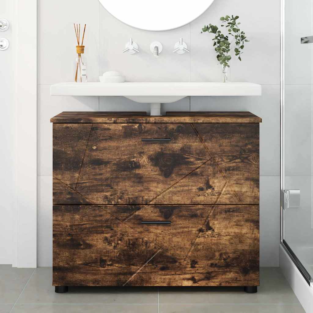 Badkamer Kast met lade Gerookt eiken 76,5 x 35 x 64 cm is nu te koop bij PeponiXL, paradijselijk wonen!