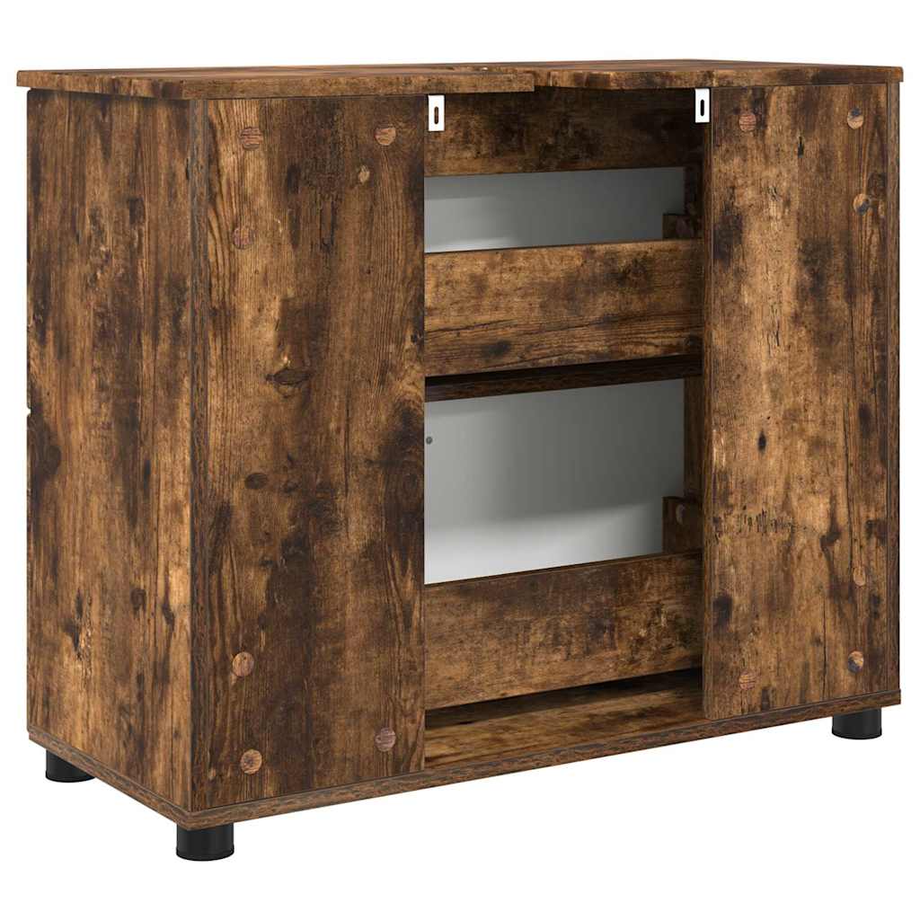 Badkamer Kast met lade Gerookt eiken 76,5 x 35 x 64 cm is nu te koop bij PeponiXL, paradijselijk wonen!