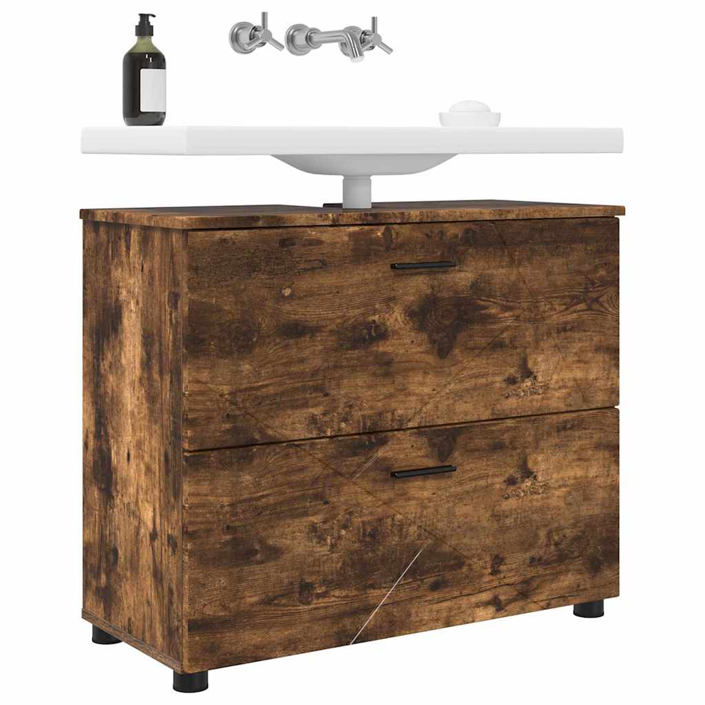 Badkamer Kast met lade Gerookt eiken 76,5 x 35 x 64 cm is nu te koop bij PeponiXL, paradijselijk wonen!