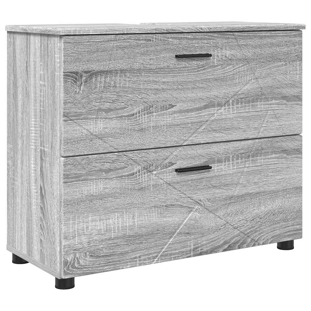 Badkamer Kast met lade Grijs Sonoma 76,5 x 35 x 64 cm is nu te koop bij PeponiXL, paradijselijk wonen!