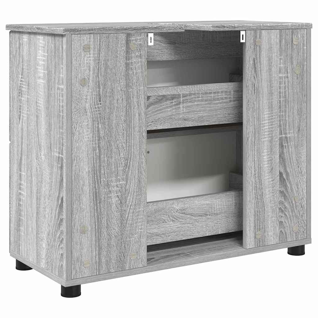 Badkamer Kast met lade Grijs Sonoma 76,5 x 35 x 64 cm is nu te koop bij PeponiXL, paradijselijk wonen!