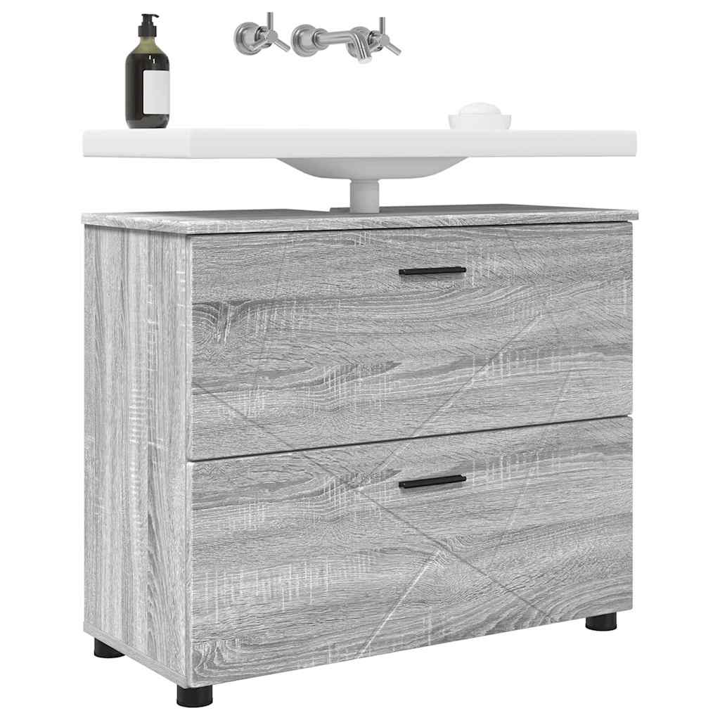 Badkamer Kast met lade Grijs Sonoma 76,5 x 35 x 64 cm is nu te koop bij PeponiXL, paradijselijk wonen!