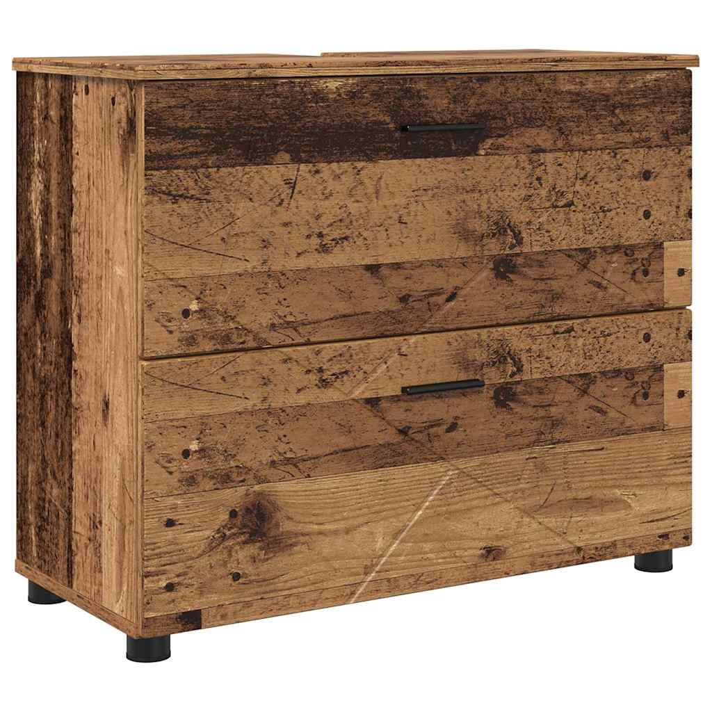 Badkamer Kast Oud Hout 76,5 x 35 x 64 cm Bewerkt hout & Metaal is nu te koop bij PeponiXL, paradijselijk wonen!