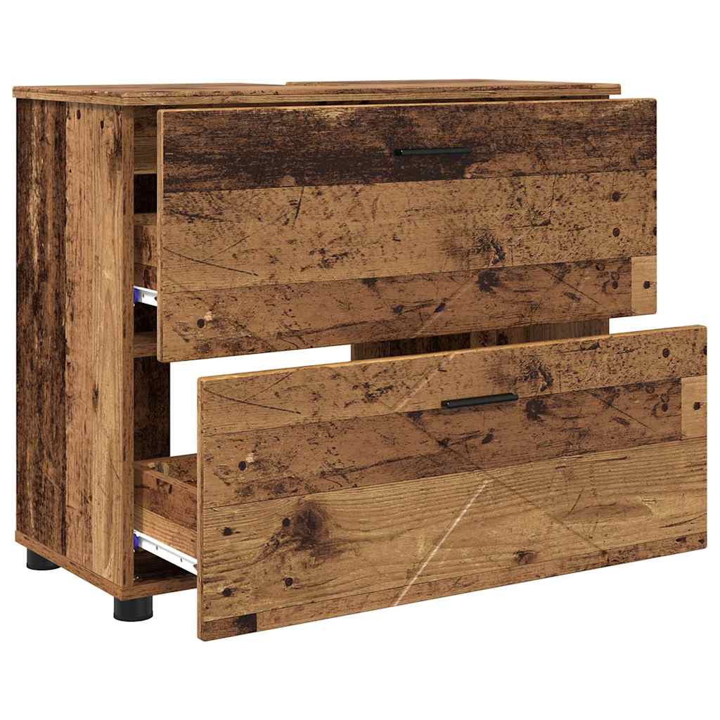 Badkamer Kast Oud Hout 76,5 x 35 x 64 cm Bewerkt hout & Metaal is nu te koop bij PeponiXL, paradijselijk wonen!