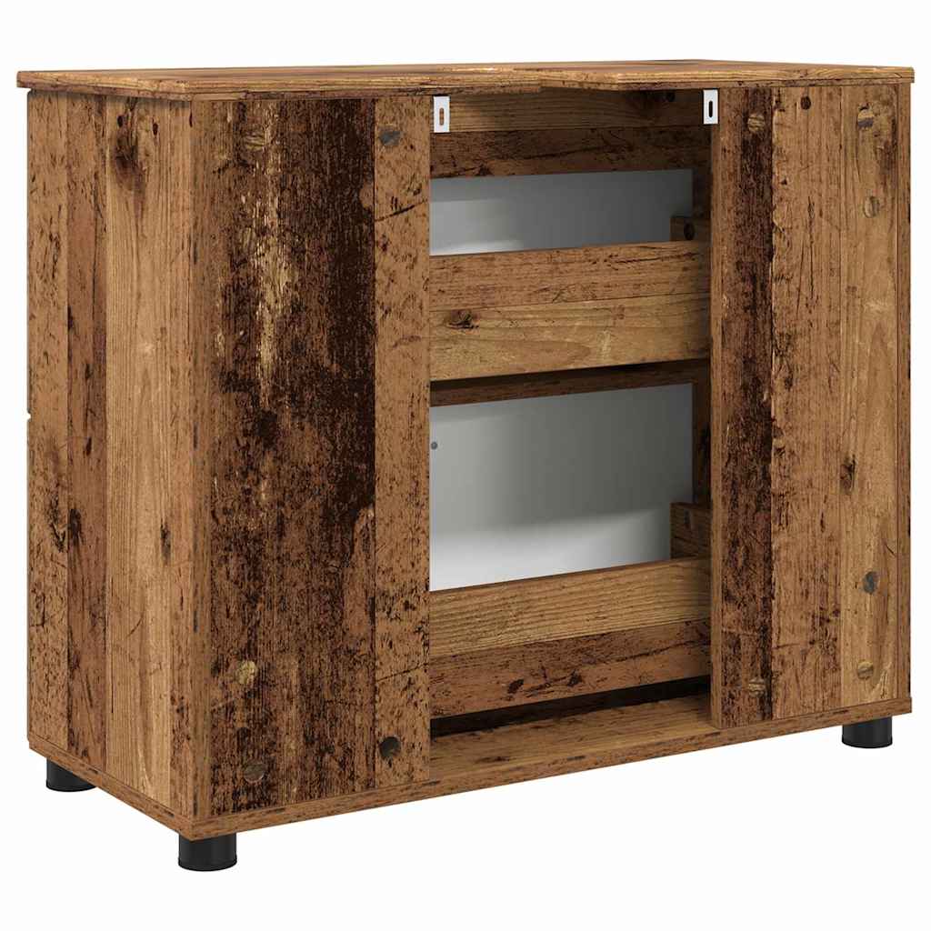 Badkamer Kast Oud Hout 76,5 x 35 x 64 cm Bewerkt hout & Metaal is nu te koop bij PeponiXL, paradijselijk wonen!