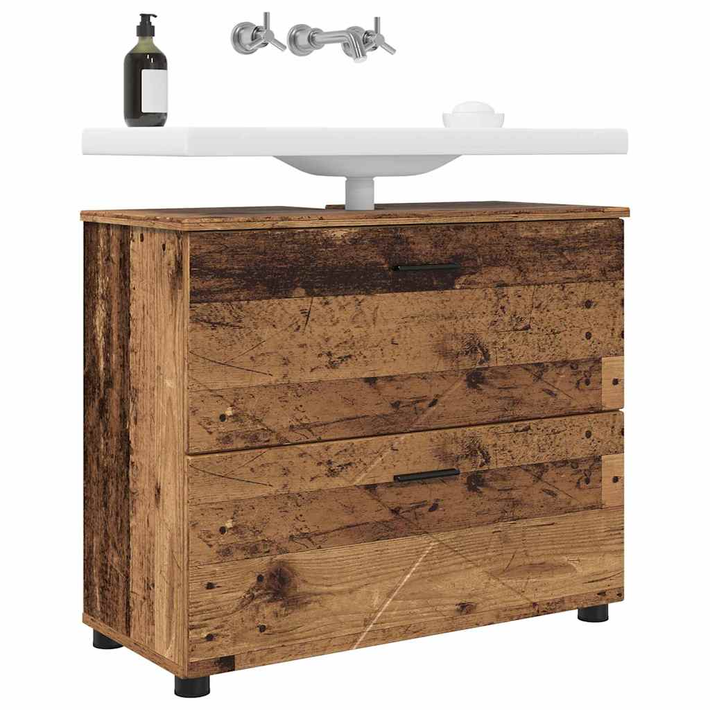 Badkamer Kast Oud Hout 76,5 x 35 x 64 cm Bewerkt hout & Metaal is nu te koop bij PeponiXL, paradijselijk wonen!