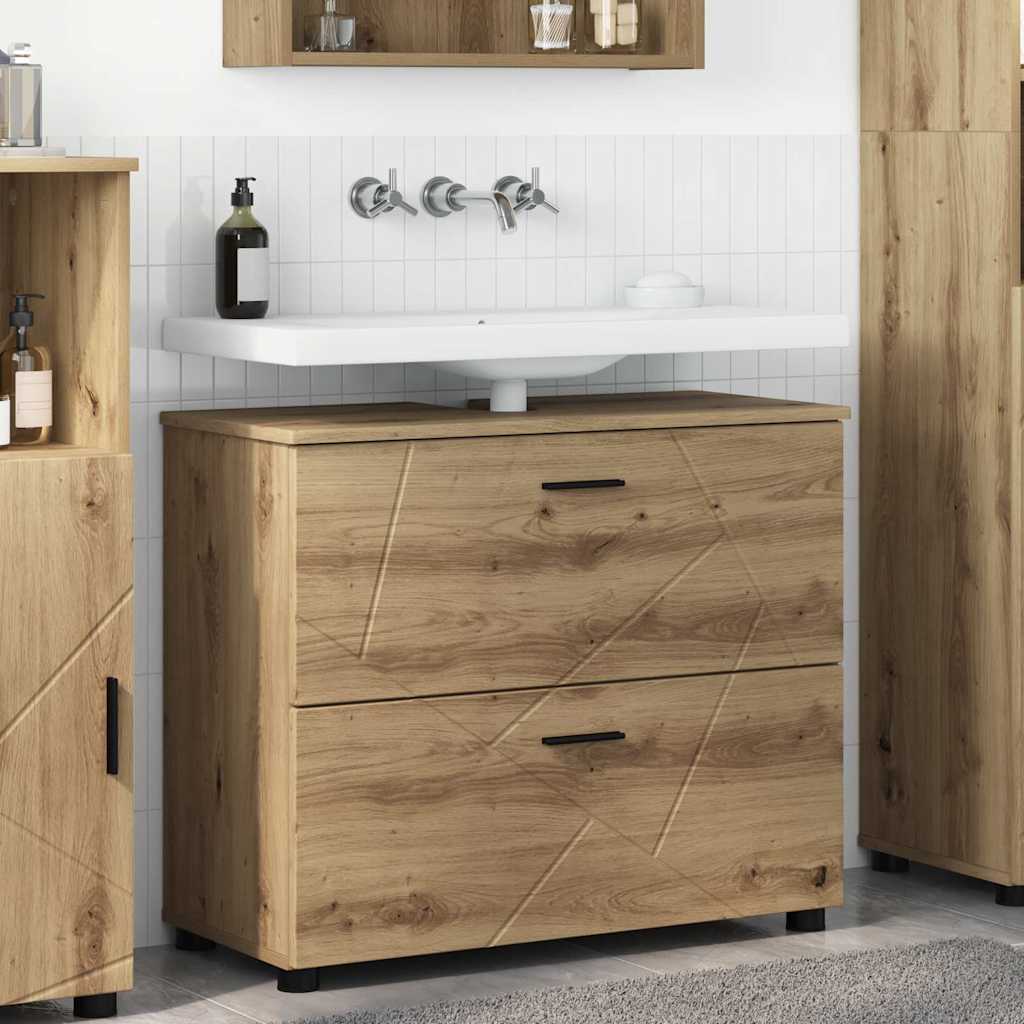 Badkamer Kast met lade Artisan Eiken 76,5 x 35 x 64 cm is nu te koop bij PeponiXL, paradijselijk wonen!