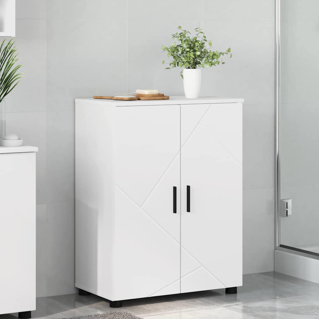 Badkamer Kast Wit 60 x 35 x 80 cm Bewerkt hout & Metaal is nu te koop bij PeponiXL, paradijselijk wonen!