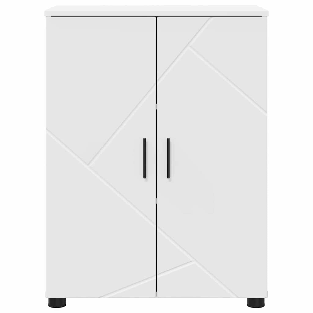 Badkamer Kast Wit 60 x 35 x 80 cm Bewerkt hout & Metaal is nu te koop bij PeponiXL, paradijselijk wonen!