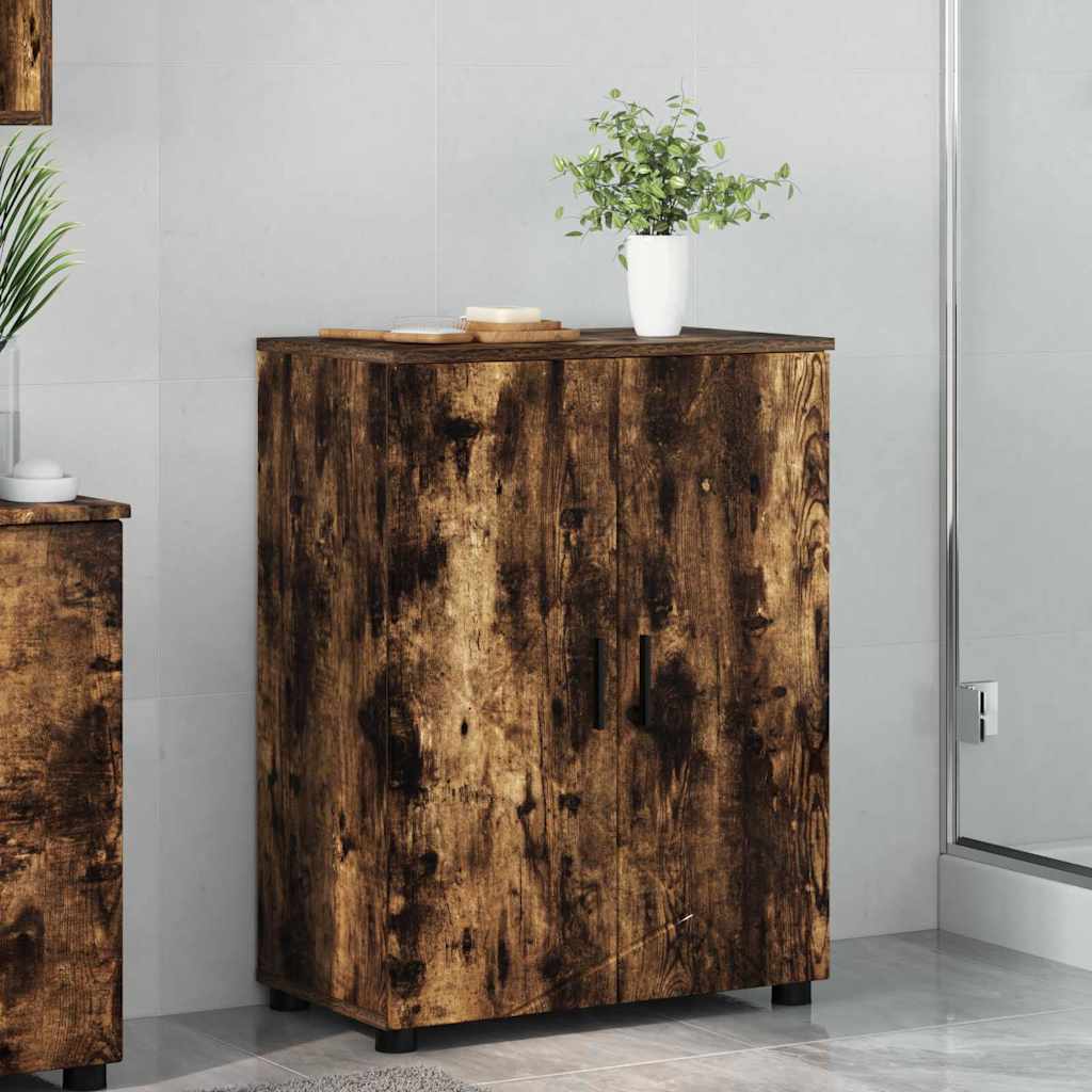 Badkamer Kast met opslag Gerookt eiken 60 x 35 x 80 cm is nu te koop bij PeponiXL, paradijselijk wonen!