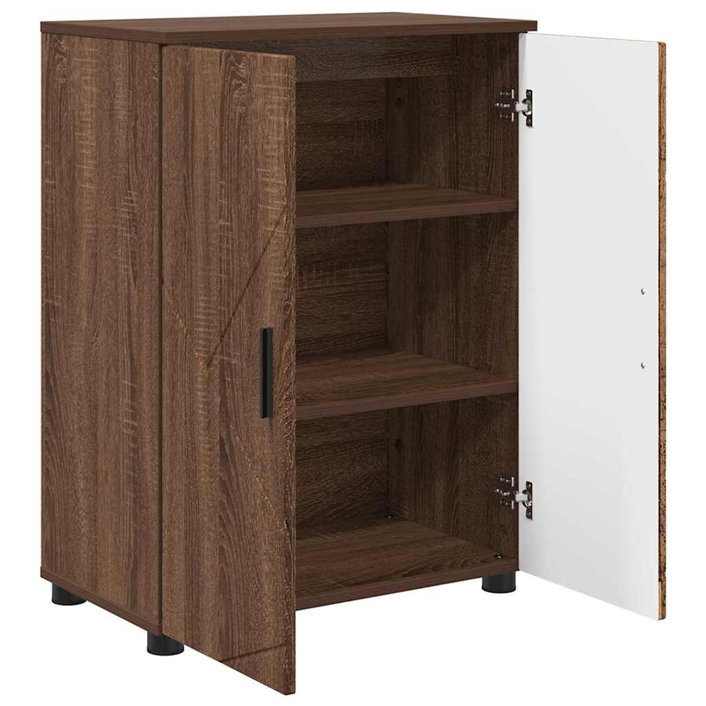 Badkamer Kast Bruin Eiken 60 x 35 x 80 cm Bewerkt hout & Metaal is nu te koop bij PeponiXL, paradijselijk wonen!