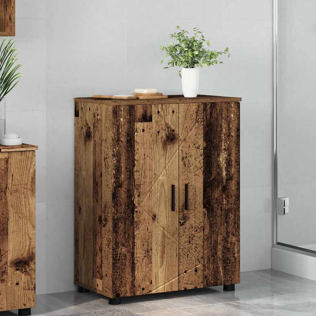 Badkamer Kast Oud Hout 60 x 35 x 80 cm Bewerkt hout & Metaal is nu te koop bij PeponiXL, paradijselijk wonen!