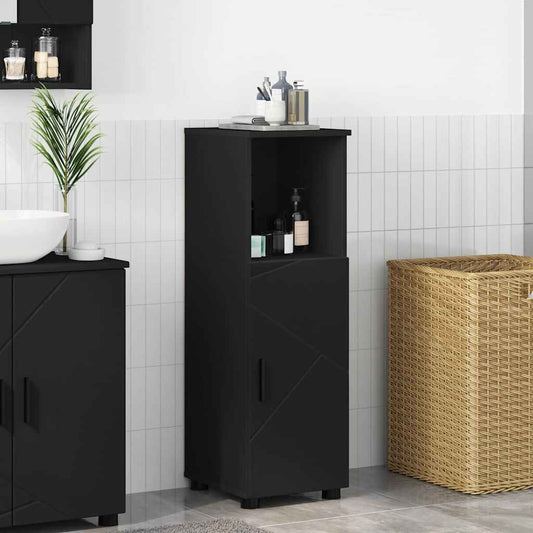 Badkamer Kast Zwart 30 x 35 x 95 cm Bewerkt hout & Metaal is nu te koop bij PeponiXL, paradijselijk wonen!