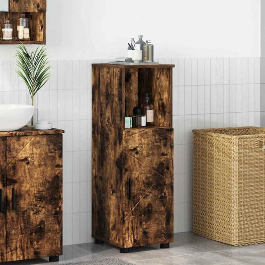 Badkamer Kast met opslag Gerookt eiken 30 x 35 x 95 cm is nu te koop bij PeponiXL, paradijselijk wonen!