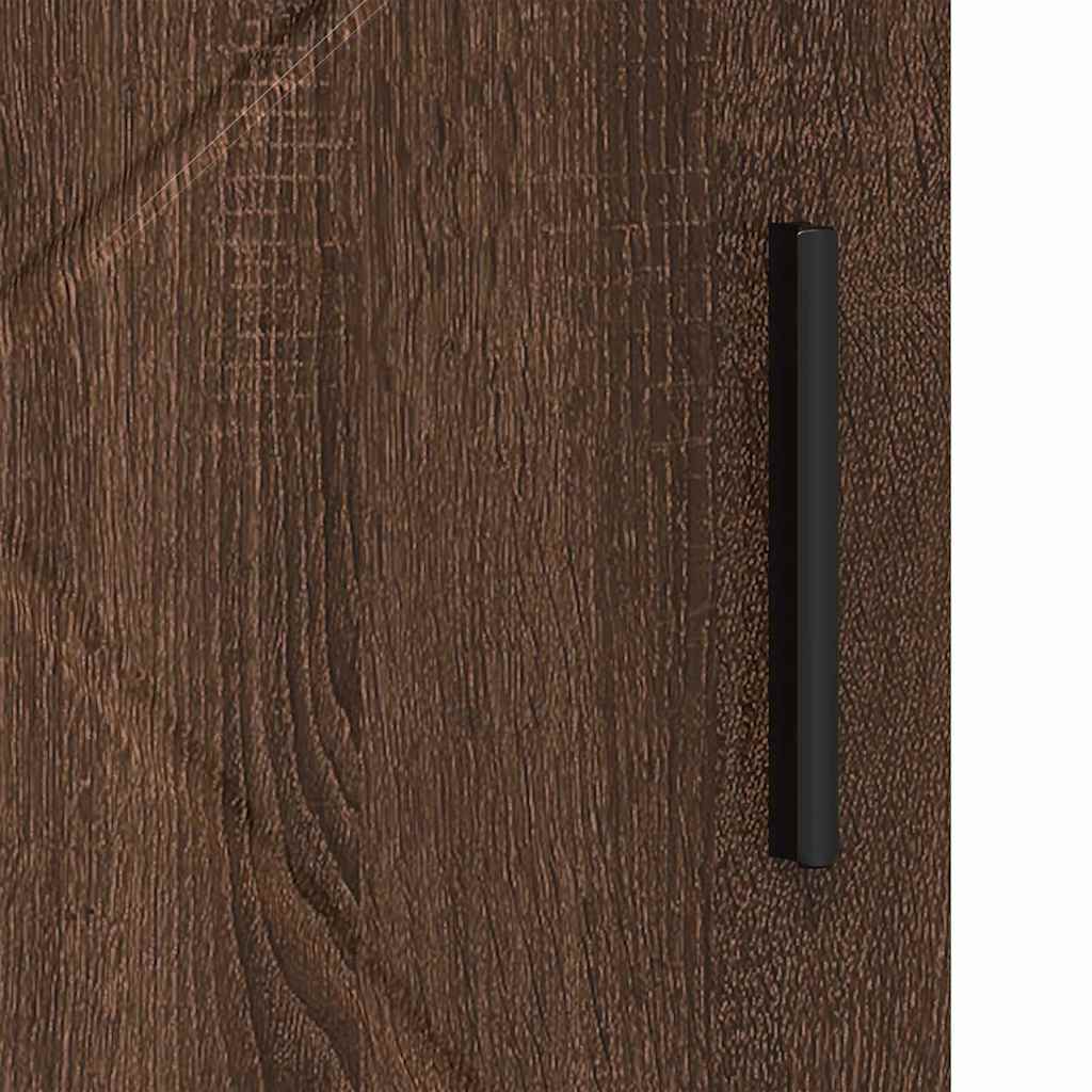 Badkamer Kast Bruin Eiken 30 x 35 x 95 cm Bewerkt hout & Metaal is nu te koop bij PeponiXL, paradijselijk wonen!