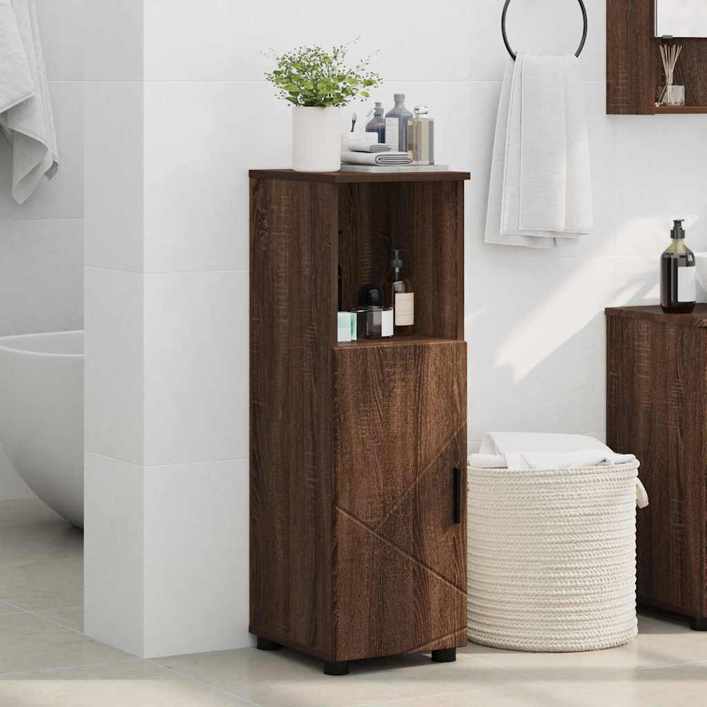 Badkamer Kast Bruin Eiken 30 x 35 x 95 cm Bewerkt hout & Metaal is nu te koop bij PeponiXL, paradijselijk wonen!