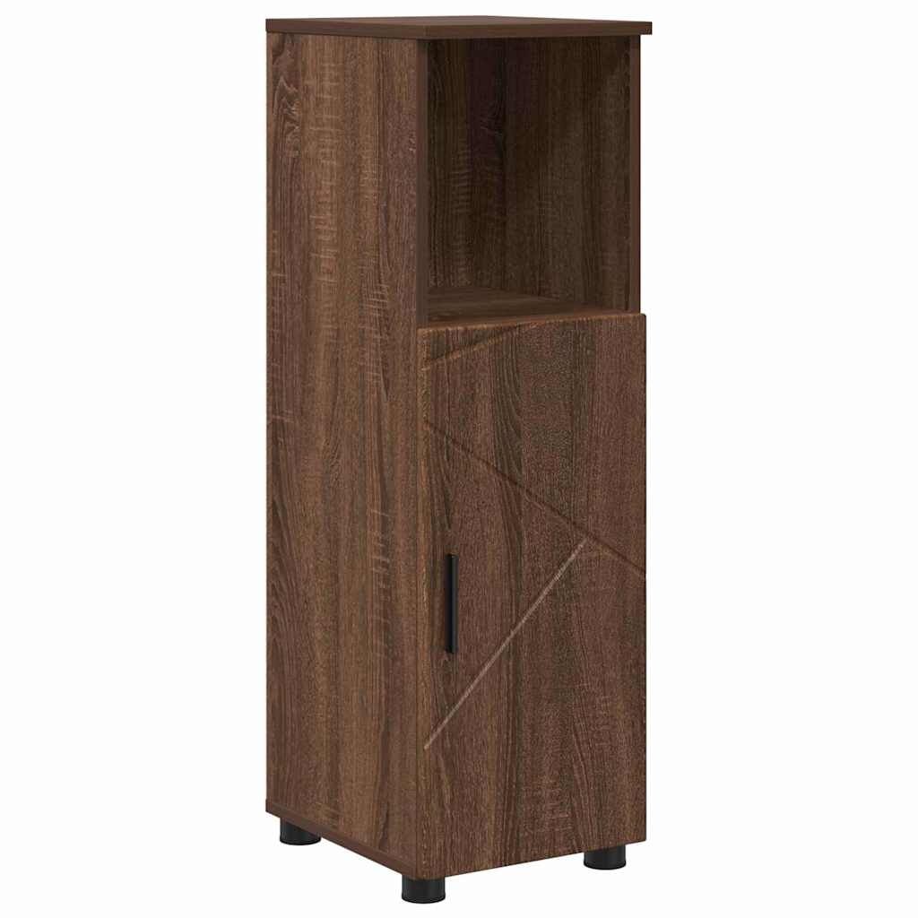 Badkamer Kast Bruin Eiken 30 x 35 x 95 cm Bewerkt hout & Metaal is nu te koop bij PeponiXL, paradijselijk wonen!