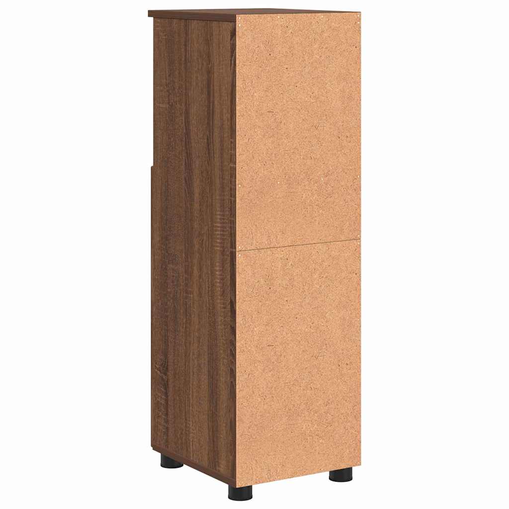 Badkamer Kast Bruin Eiken 30 x 35 x 95 cm Bewerkt hout & Metaal is nu te koop bij PeponiXL, paradijselijk wonen!