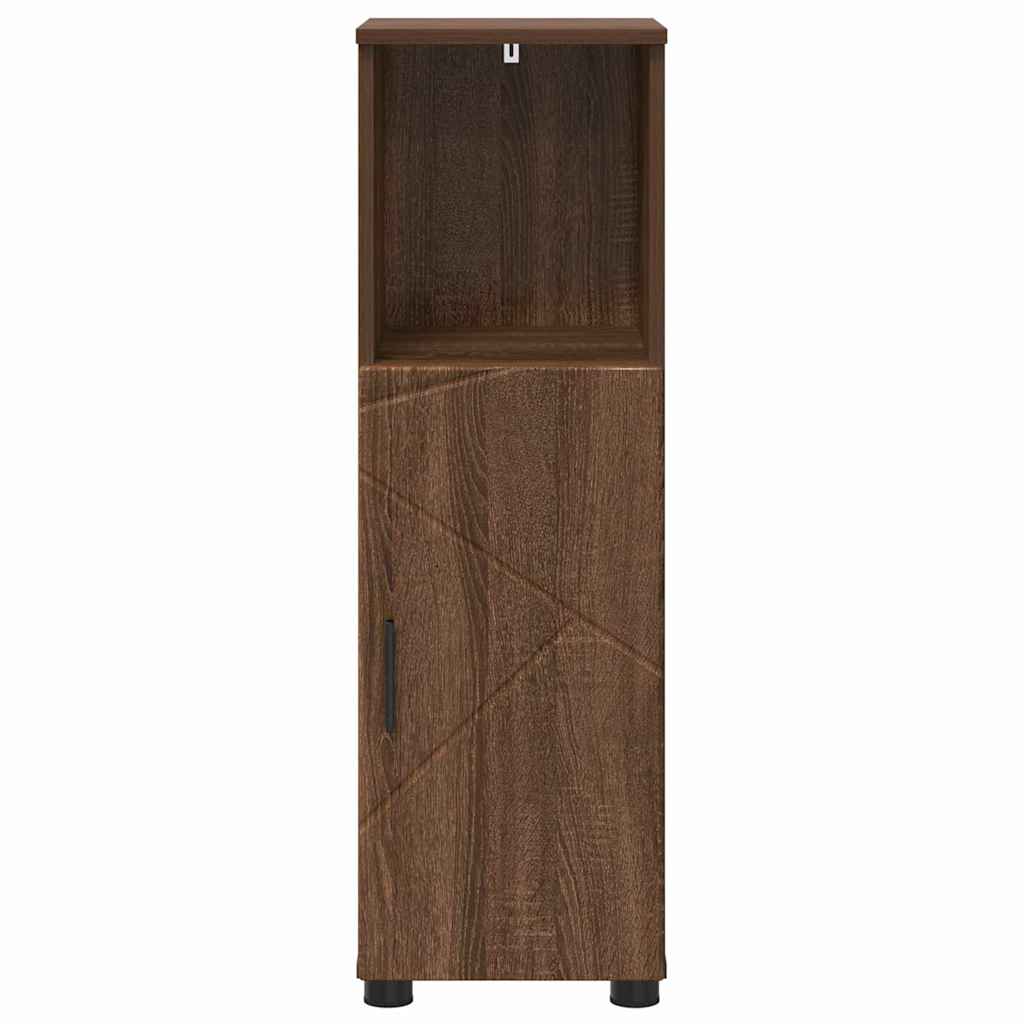 Badkamer Kast Bruin Eiken 30 x 35 x 95 cm Bewerkt hout & Metaal is nu te koop bij PeponiXL, paradijselijk wonen!