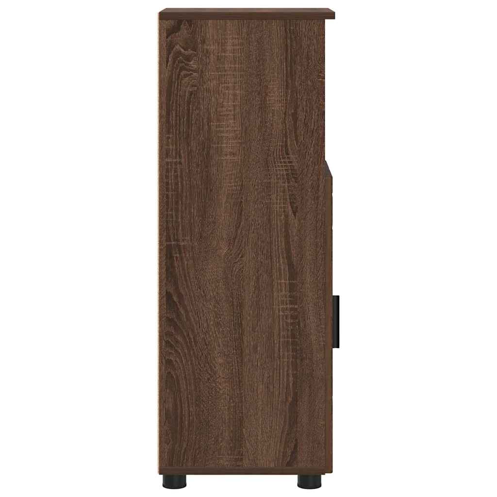 Badkamer Kast Bruin Eiken 30 x 35 x 95 cm Bewerkt hout & Metaal is nu te koop bij PeponiXL, paradijselijk wonen!