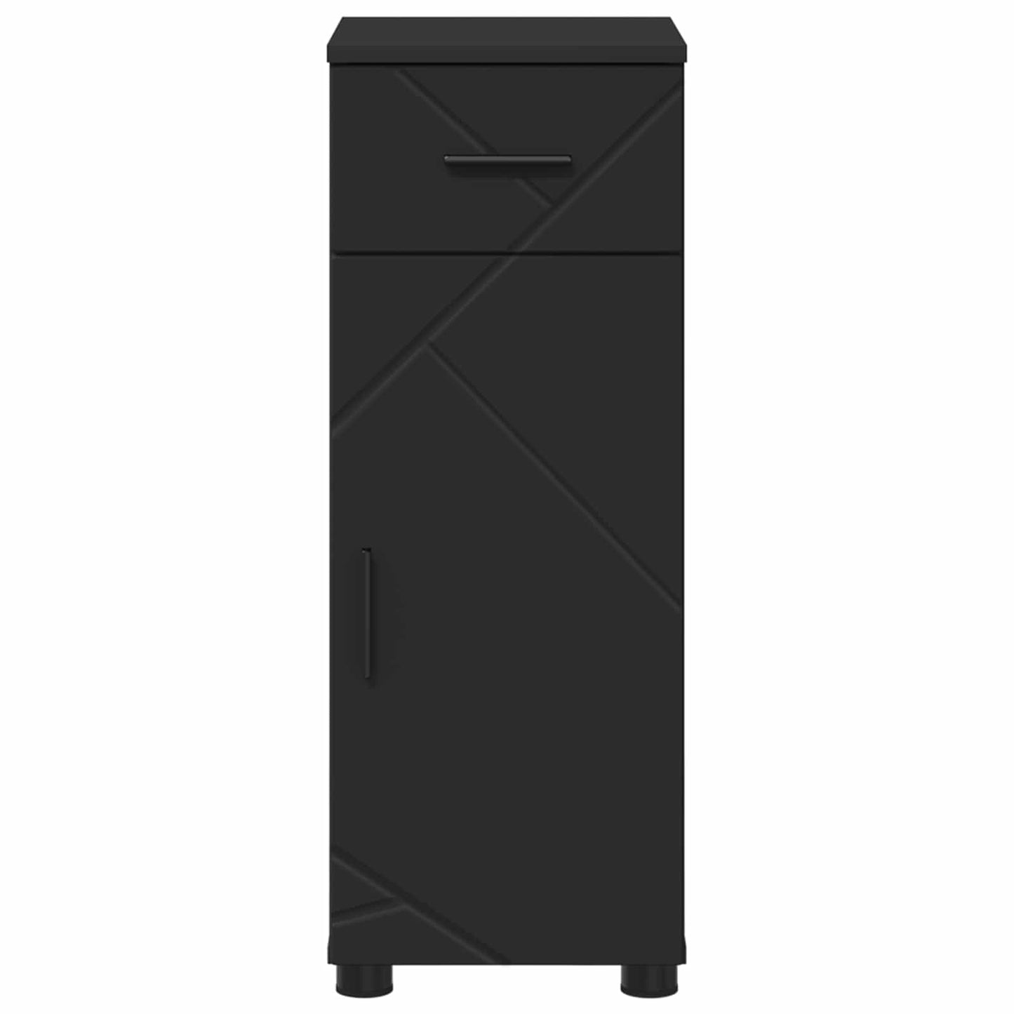 Badkamer Kast Zwart 30 x 35 x 80 cm Bewerkt hout & Metaal is nu te koop bij PeponiXL, paradijselijk wonen!
