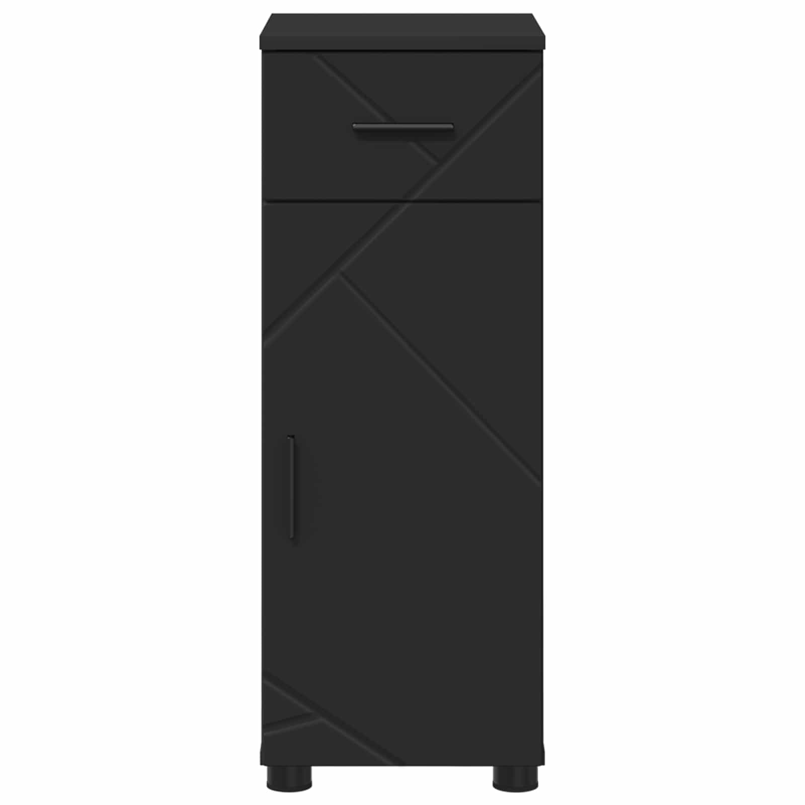 Badkamer Kast Zwart 30 x 35 x 80 cm Bewerkt hout & Metaal is nu te koop bij PeponiXL, paradijselijk wonen!