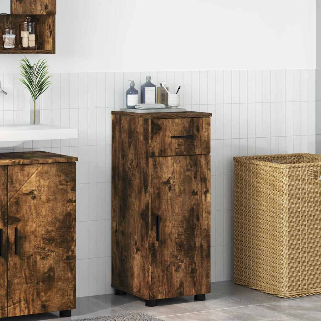 Badkamer Kast met lade met opslag Gerookt eiken 30 x 35 x 80 cm is nu te koop bij PeponiXL, paradijselijk wonen!