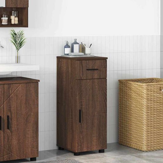 Badkamer Kast Bruin Eiken 30 x 35 x 80 cm Bewerkt hout & Metaal is nu te koop bij PeponiXL, paradijselijk wonen!