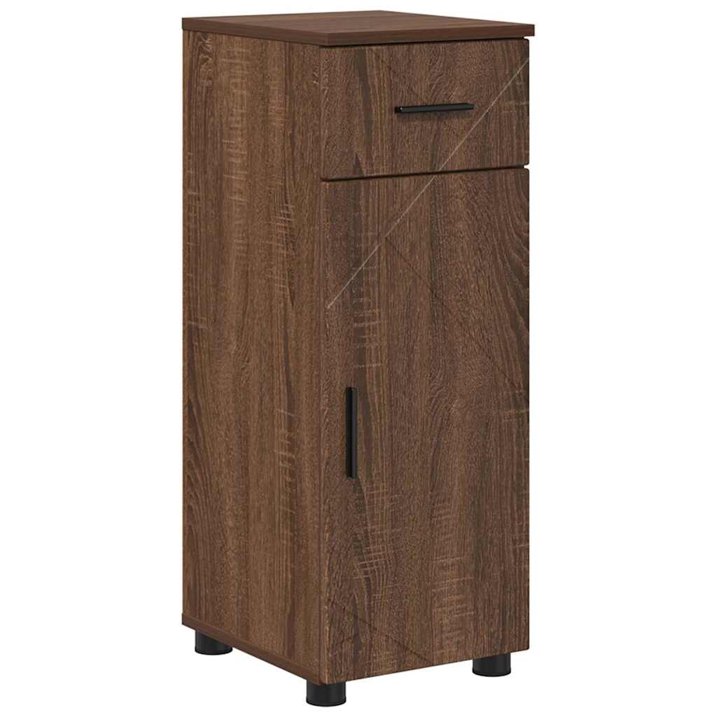Badkamer Kast Bruin Eiken 30 x 35 x 80 cm Bewerkt hout & Metaal is nu te koop bij PeponiXL, paradijselijk wonen!