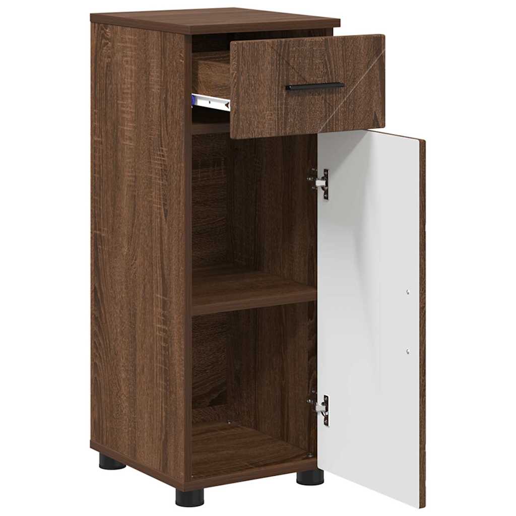 Badkamer Kast Bruin Eiken 30 x 35 x 80 cm Bewerkt hout & Metaal is nu te koop bij PeponiXL, paradijselijk wonen!
