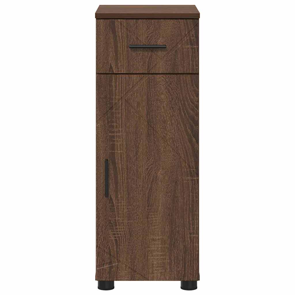 Badkamer Kast Bruin Eiken 30 x 35 x 80 cm Bewerkt hout & Metaal is nu te koop bij PeponiXL, paradijselijk wonen!