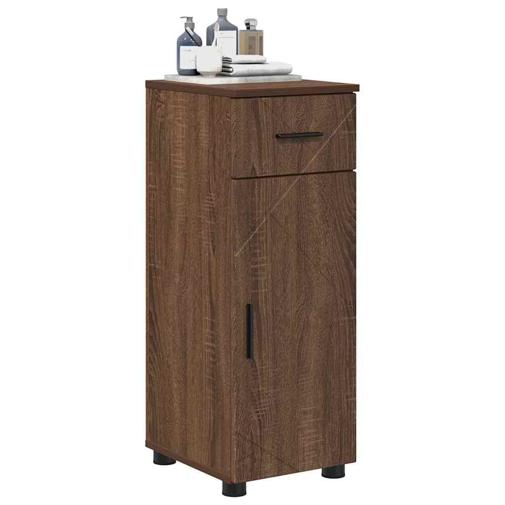 Badkamer Kast Bruin Eiken 30 x 35 x 80 cm Bewerkt hout & Metaal is nu te koop bij PeponiXL, paradijselijk wonen!