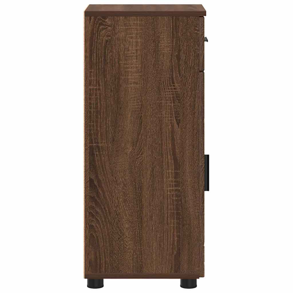 Badkamer Kast Bruin Eiken 30 x 35 x 80 cm Bewerkt hout & Metaal is nu te koop bij PeponiXL, paradijselijk wonen!